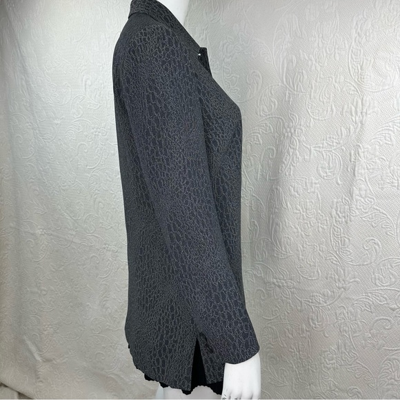 Tamotsu Longline Blazer Gray Viscose Blend - Picture 4 of 12